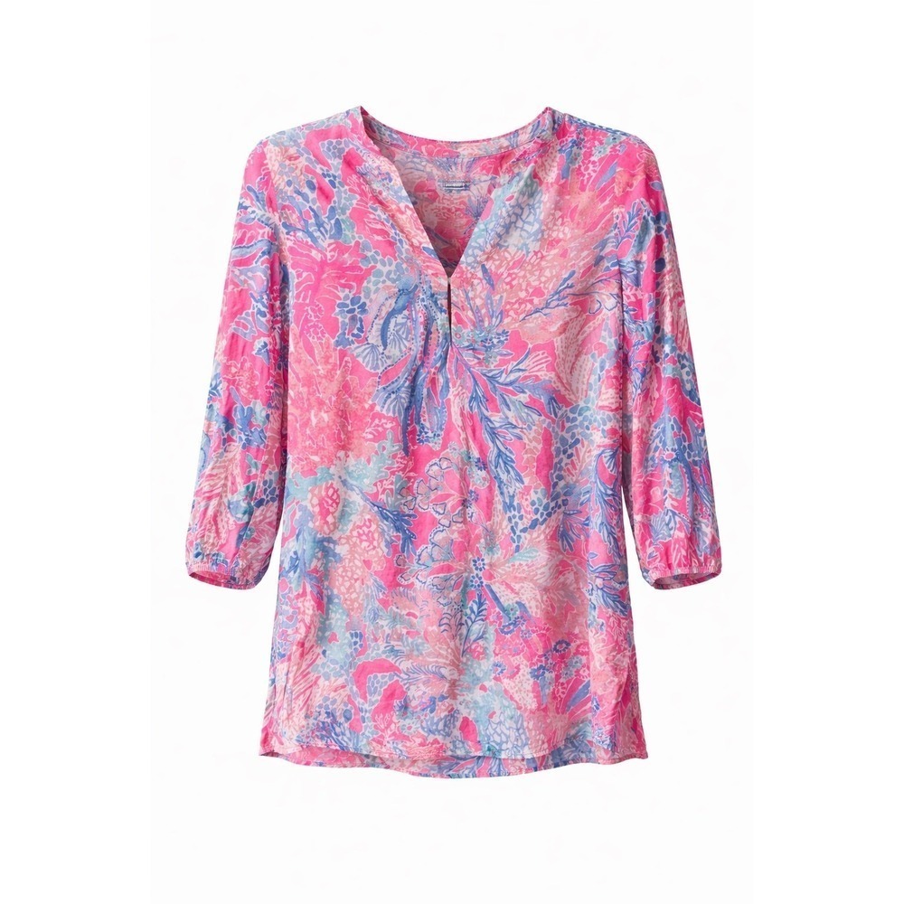 Lilly Pulitzer Esme Aquadesiac Tunic Dress XXS Pink Resort Cover Up Rayon